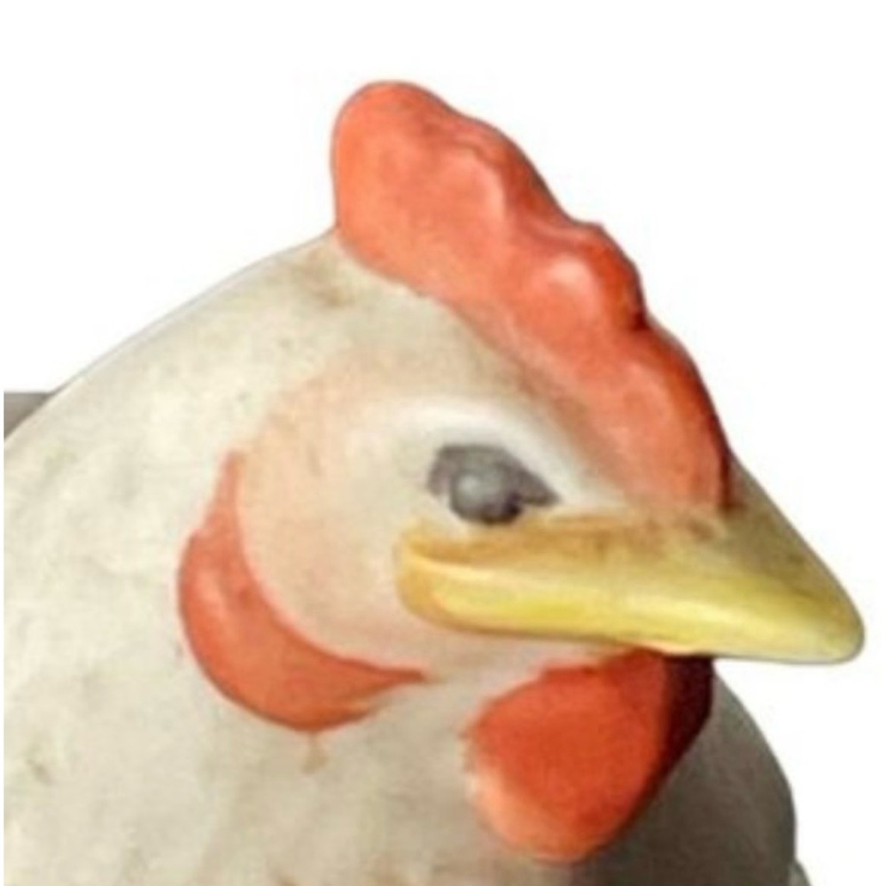 Antique 1920s Chicken Hen Detailed Ceramic Wonderful barnyard animal bisque farm - Picture 2 of 9